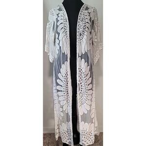 Rebellion Ivory Lace Duster Cardigan Boho Cottagecore Festival S